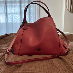 Coach Pink Leather Shoulder Bag with Slouchy Silhouette